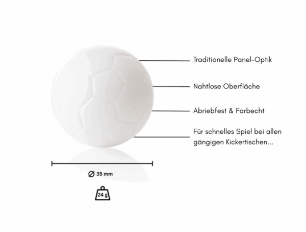 Kickerball-10er Set | TRADITION, weiss-schwarz, Ø 35mm – Bild 4